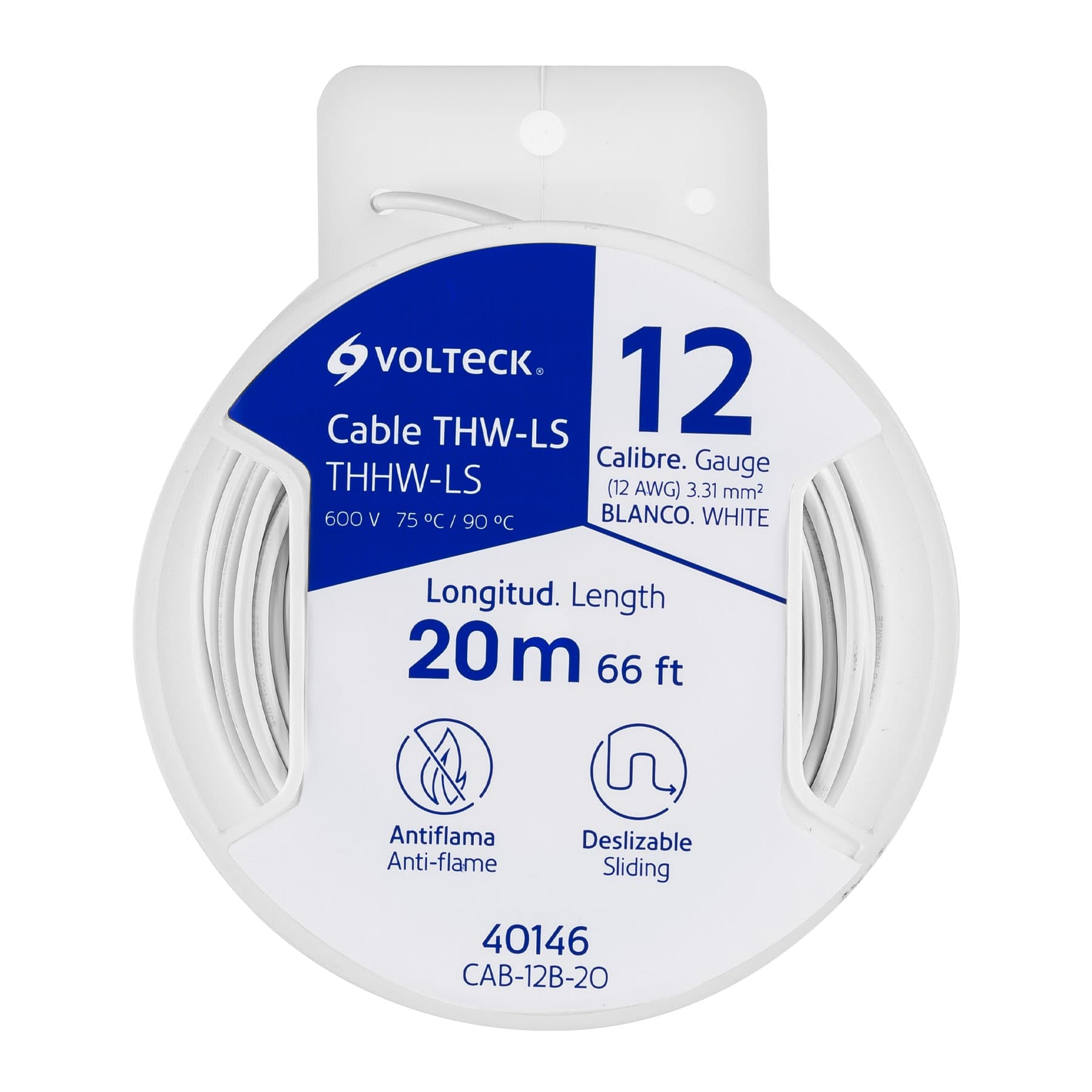 Ficha Tecnica Carrete Con M De Cable Thhw Ls Awg Blanco Volteck