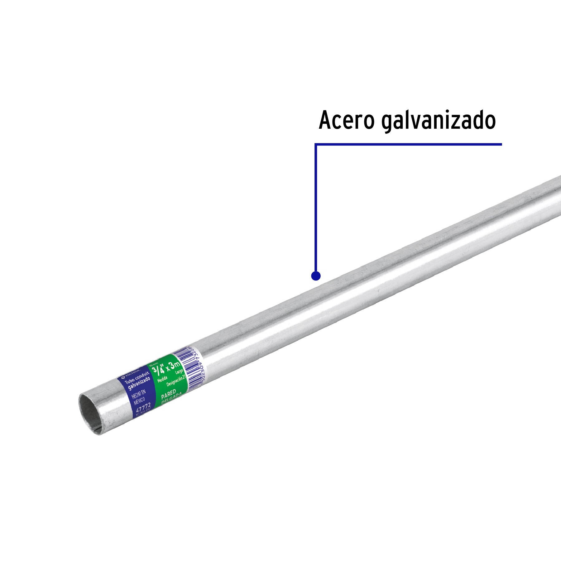 Tubo Conduit 3 4 Galvanizado 3 M Pared Delgada Et Verde Cables Y