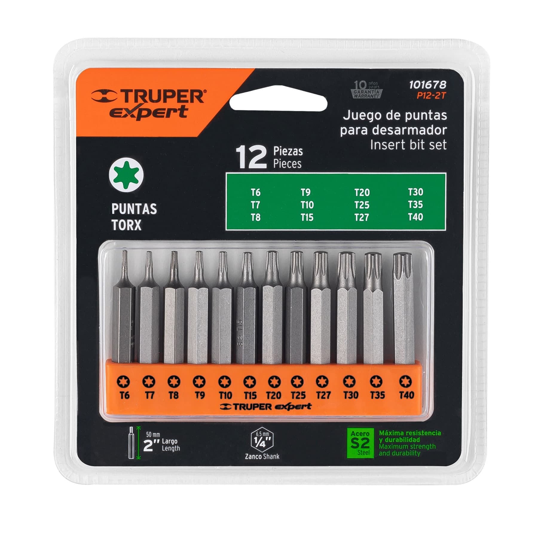 Juego De 12 Puntas Torx Combinadas Largo 2 Truper Expert Puntas Para