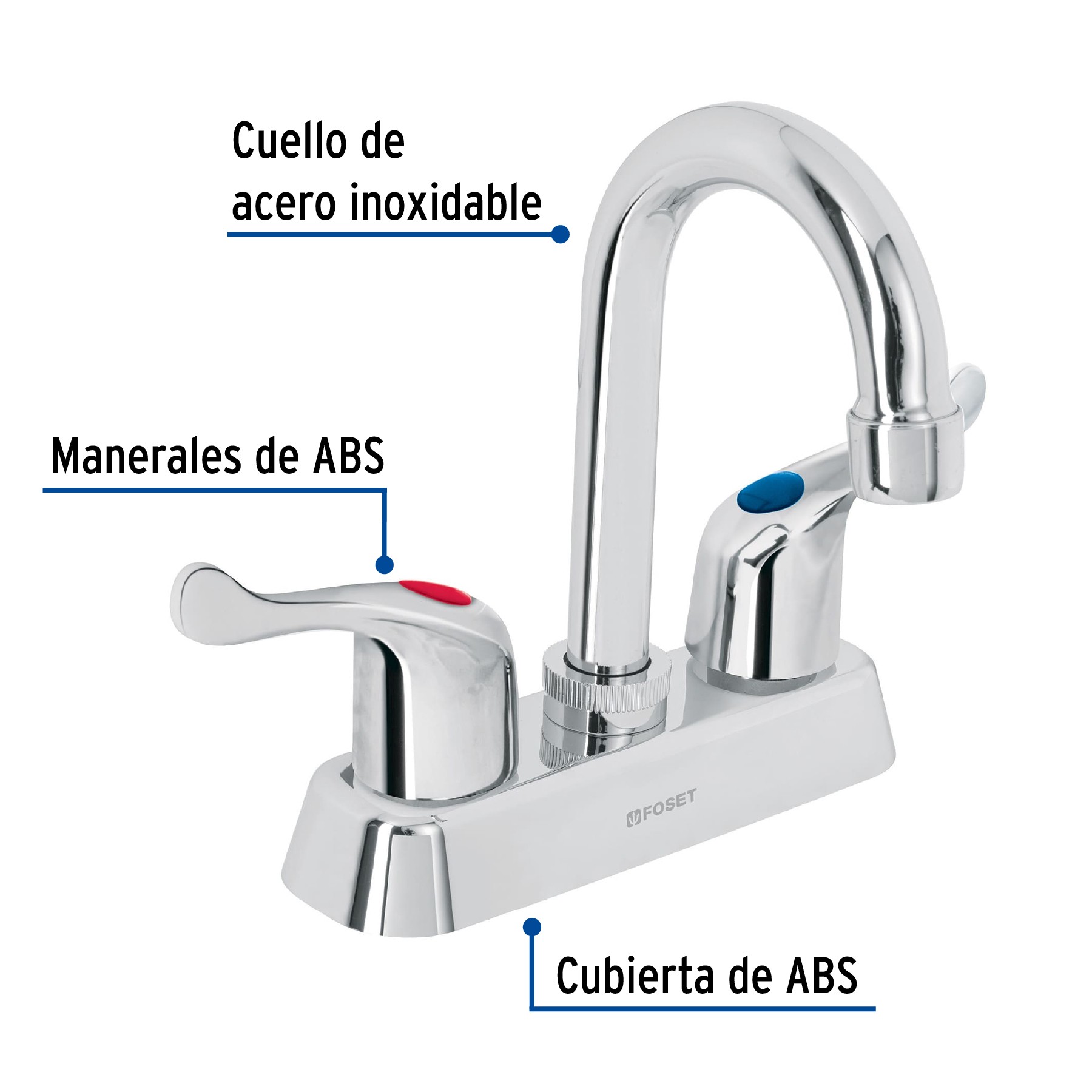 Mezcladora plástica 4 cuello tipo bar para lavabo palanca Mezcladoras