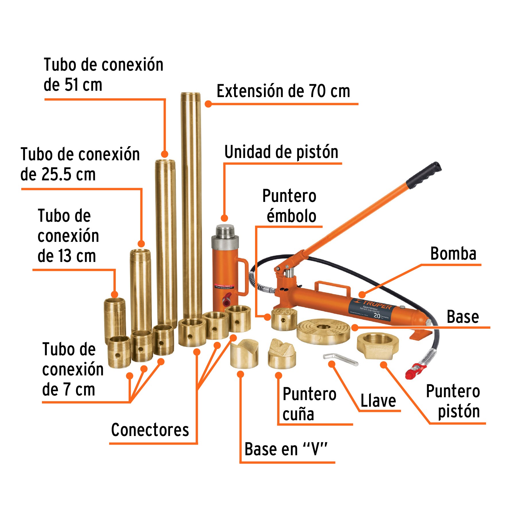 Porto power hidráulico de 20 ton Truper Porto Power 14961