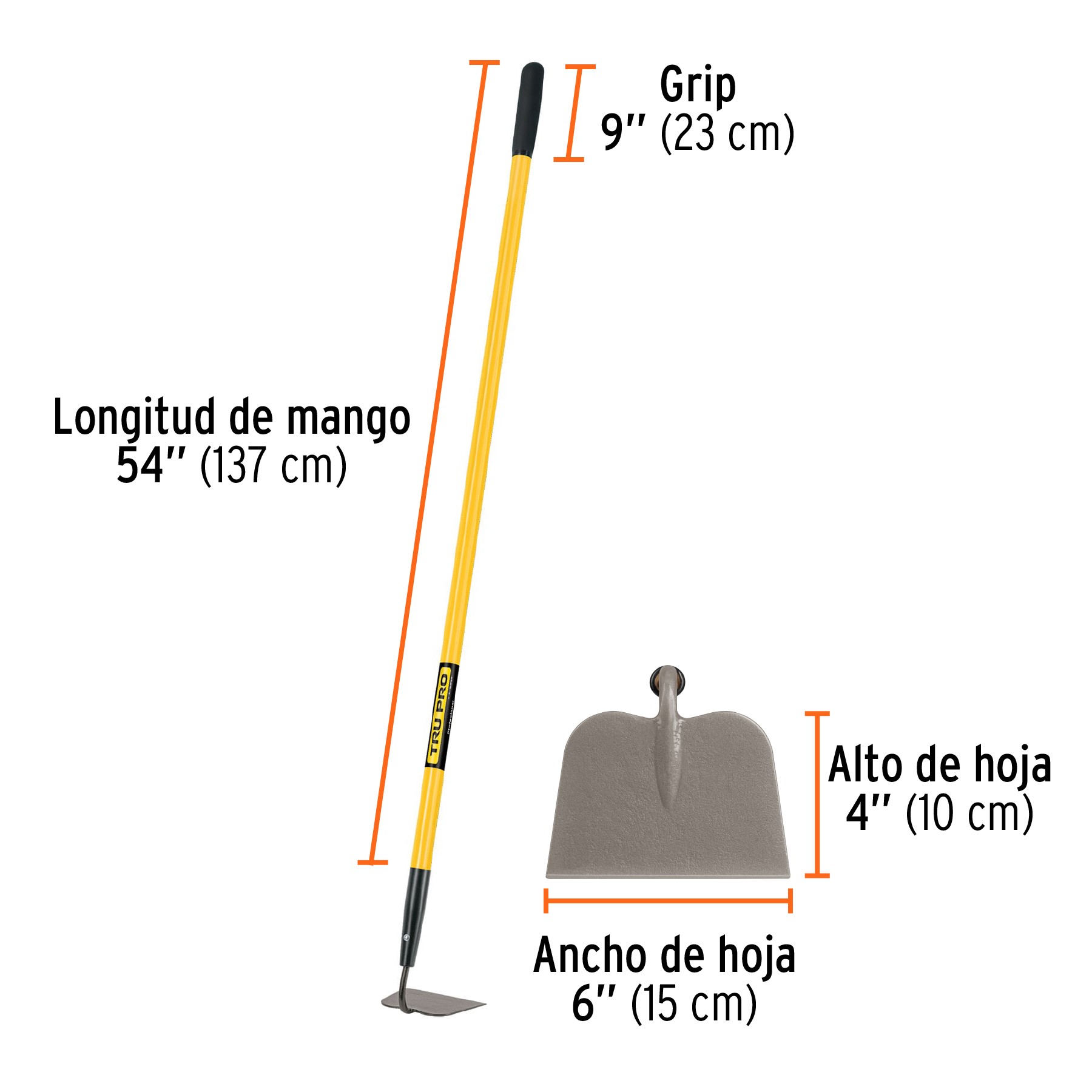 Azad N Jardinero Con Mango Fibra De Vidrio Truper Azadones