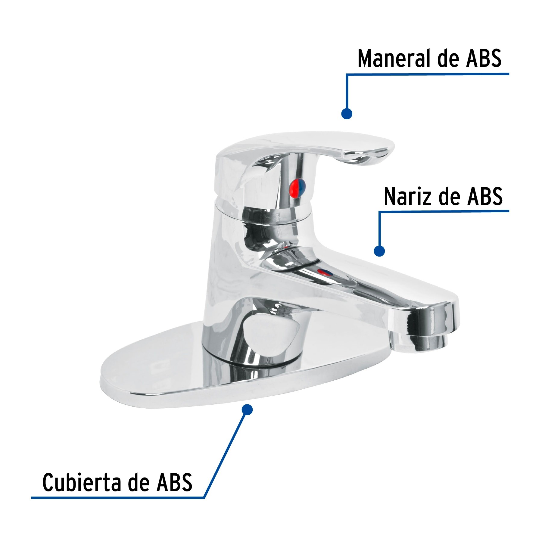 Monomando plástico para lavabo nariz recta Foset Monomandos Para