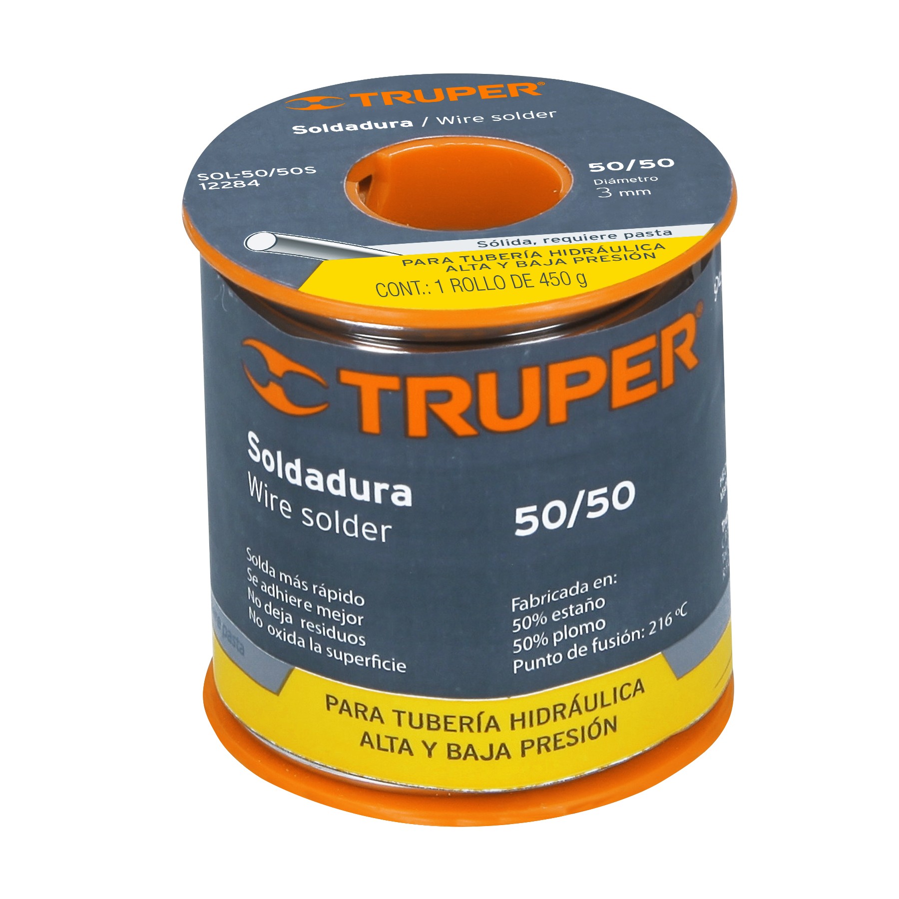 Soldadura sólida 50 50 para tubería hidráulica 450 g Soldadura 12284