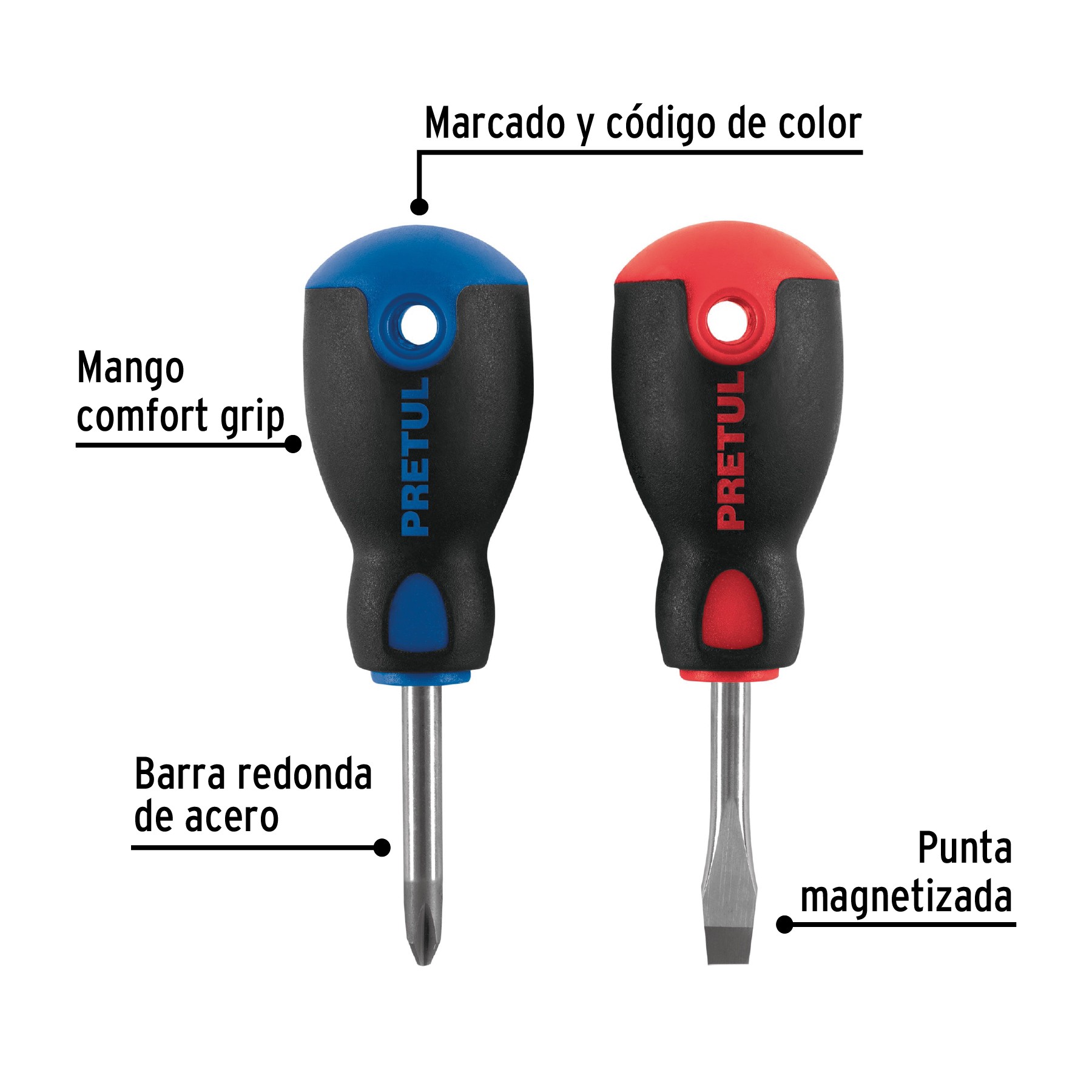 D O De Desarmadores X Mango Comfort Grip Pretul Juegos De