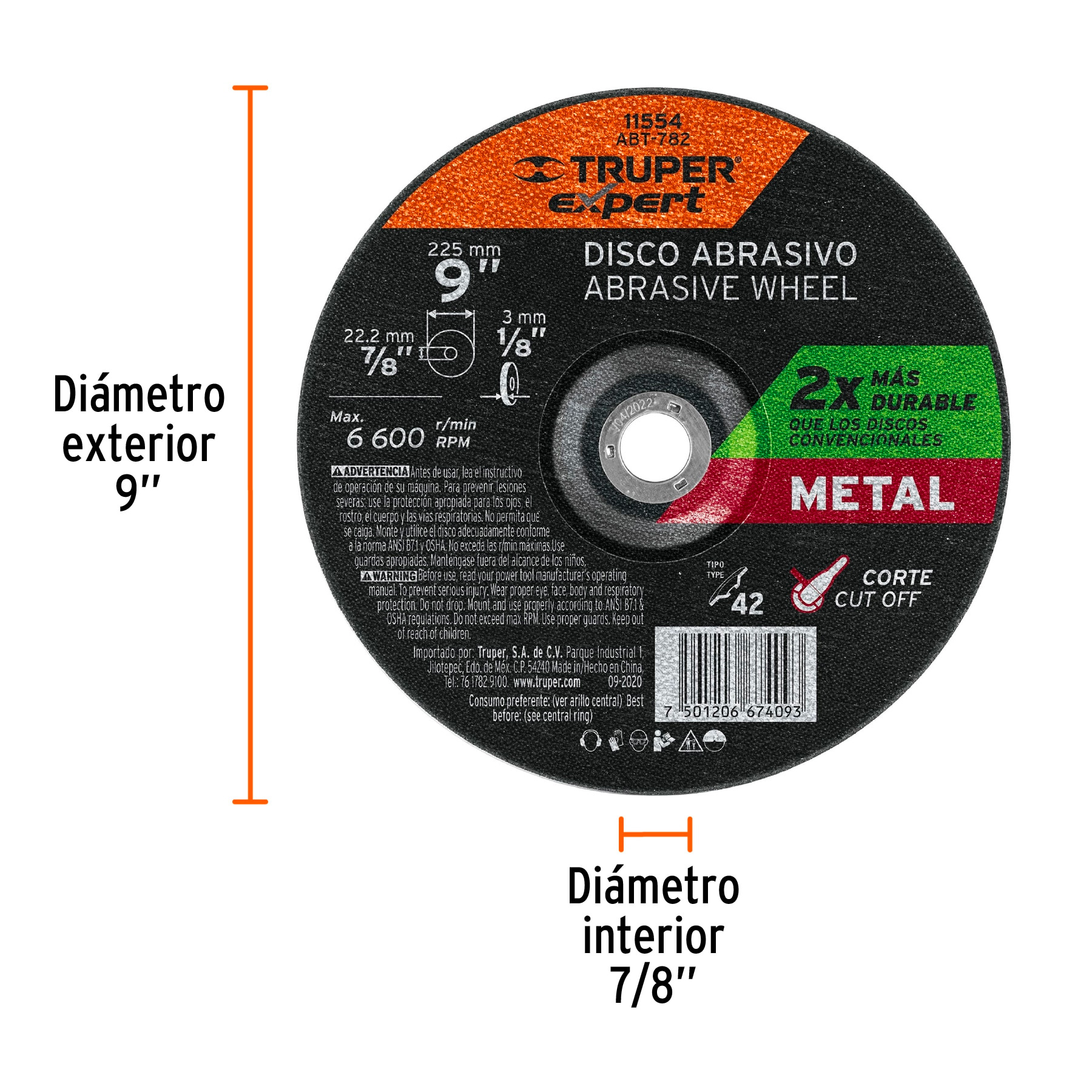 Tagred Hoja de corte de metal 125 mm 1 mm 22,2 mm