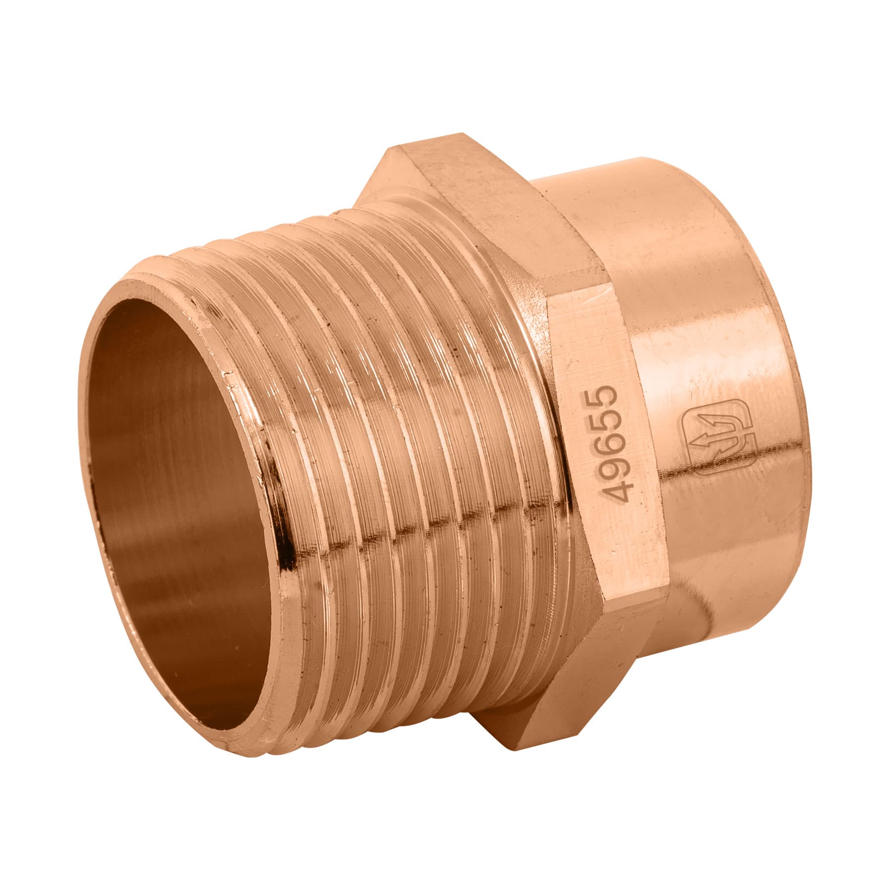 49655 CONECTOR DE COBRE, ROSCA EXTERIOR 1"