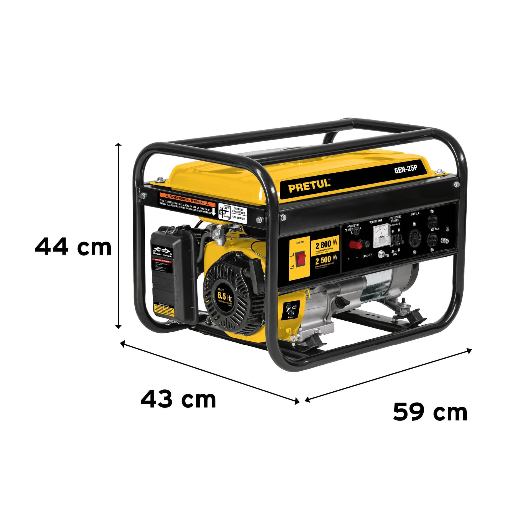 Generador eléctrico a gasolina, 2500 w - Ferresin