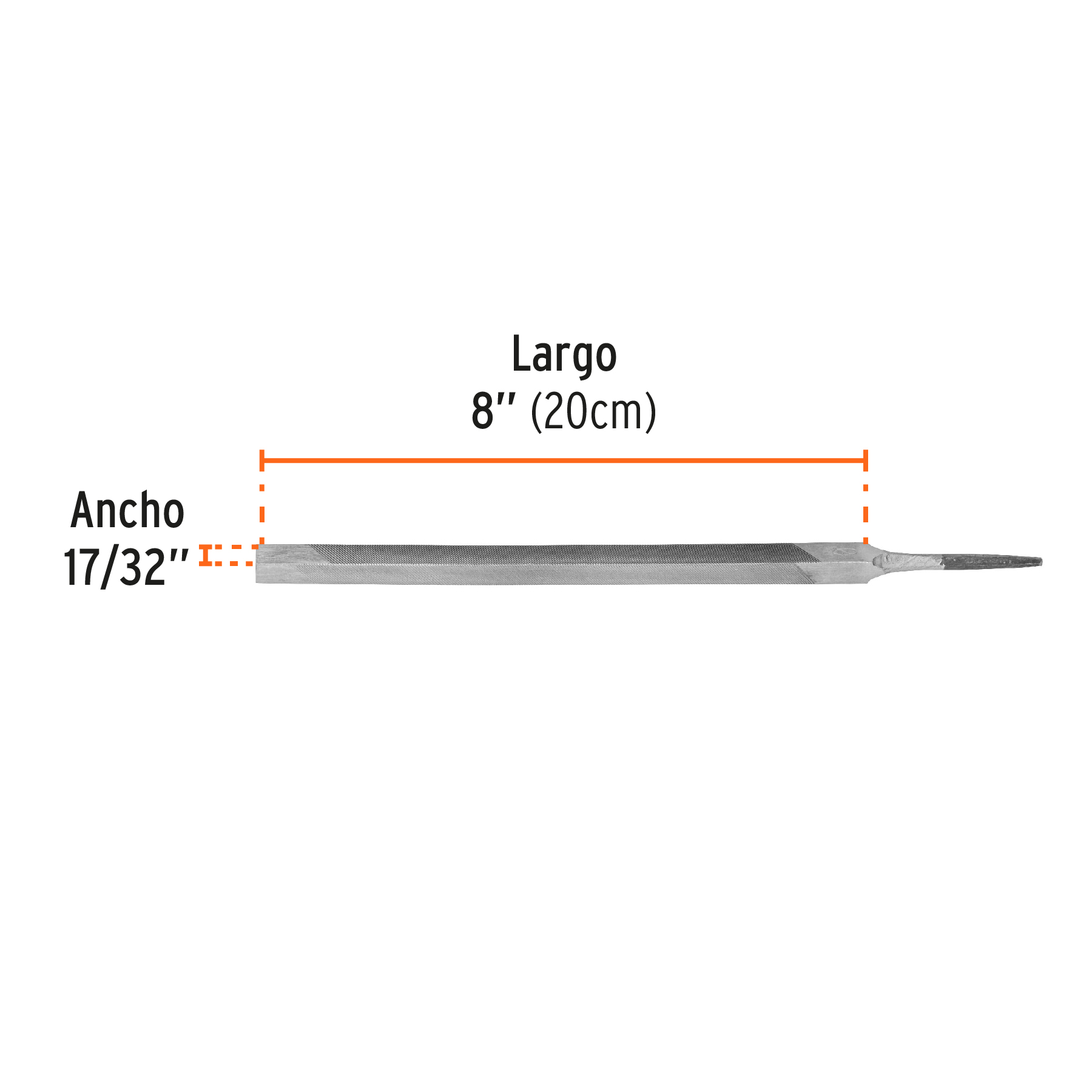 Lima triangular 8 para machete, 36 dpp, con mango, Truper