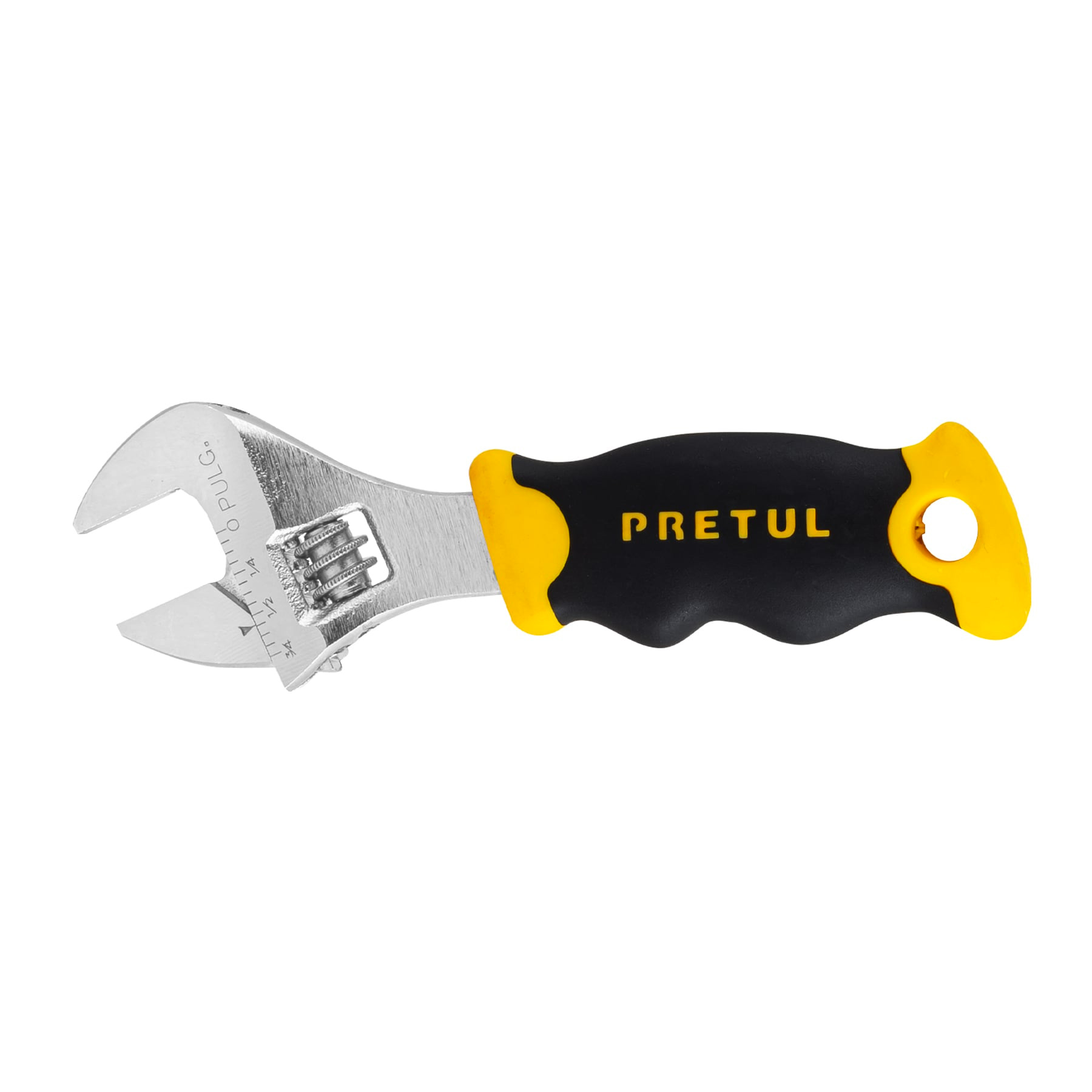 28218 Llave ajustable (perico corto) 5" cromada con grip, Pretul