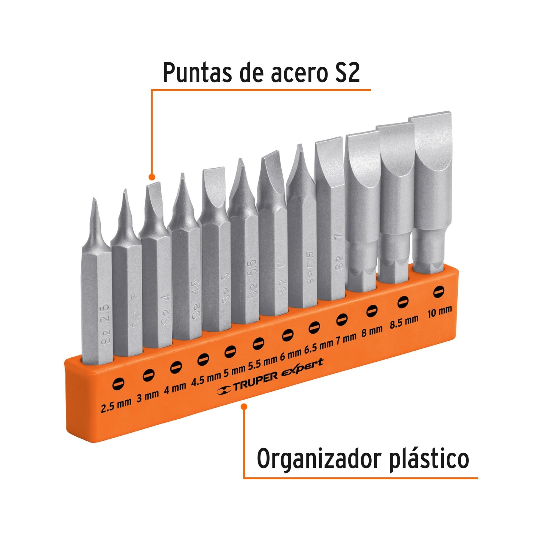 Juego de 12 puntas hexagonales mm largo 2 , Expert, Puntas Para Desarmador,  101679