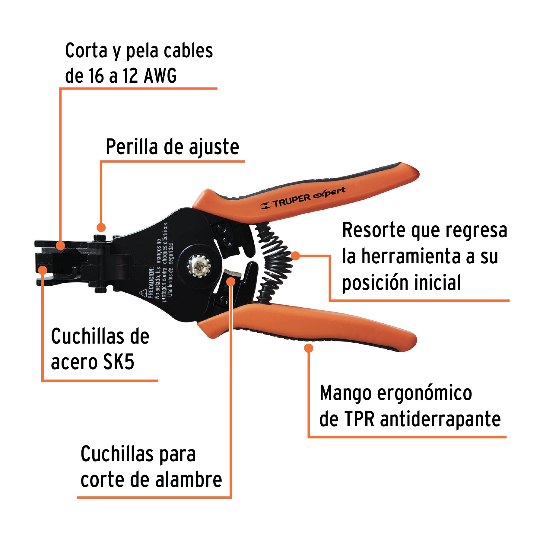 Pinza 6 Pela Cables Automática De Precisión, Truper Expert, Pinzas Pela ...