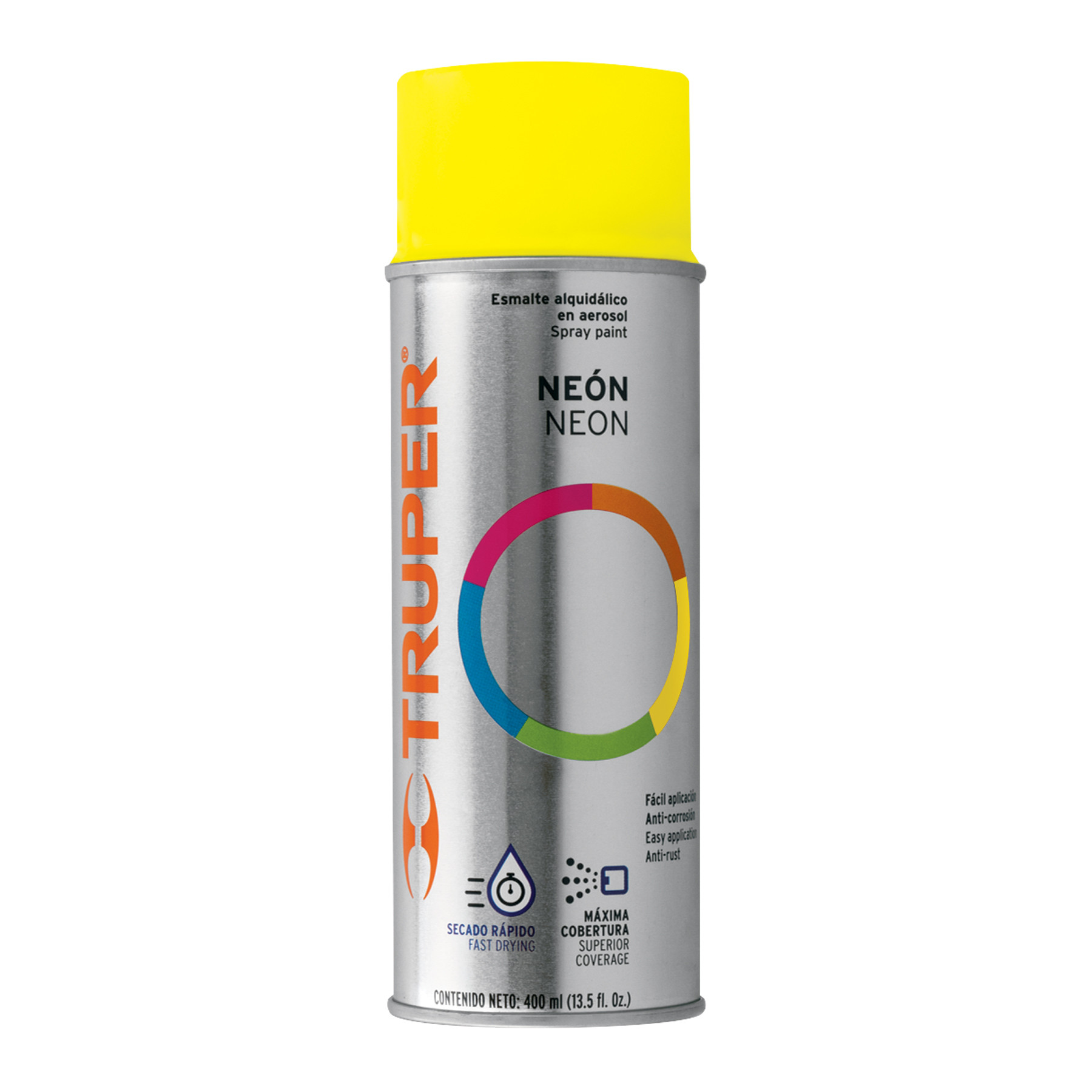 Pintura en aerosol, amarillo neón, bote tradicional, 400 ml