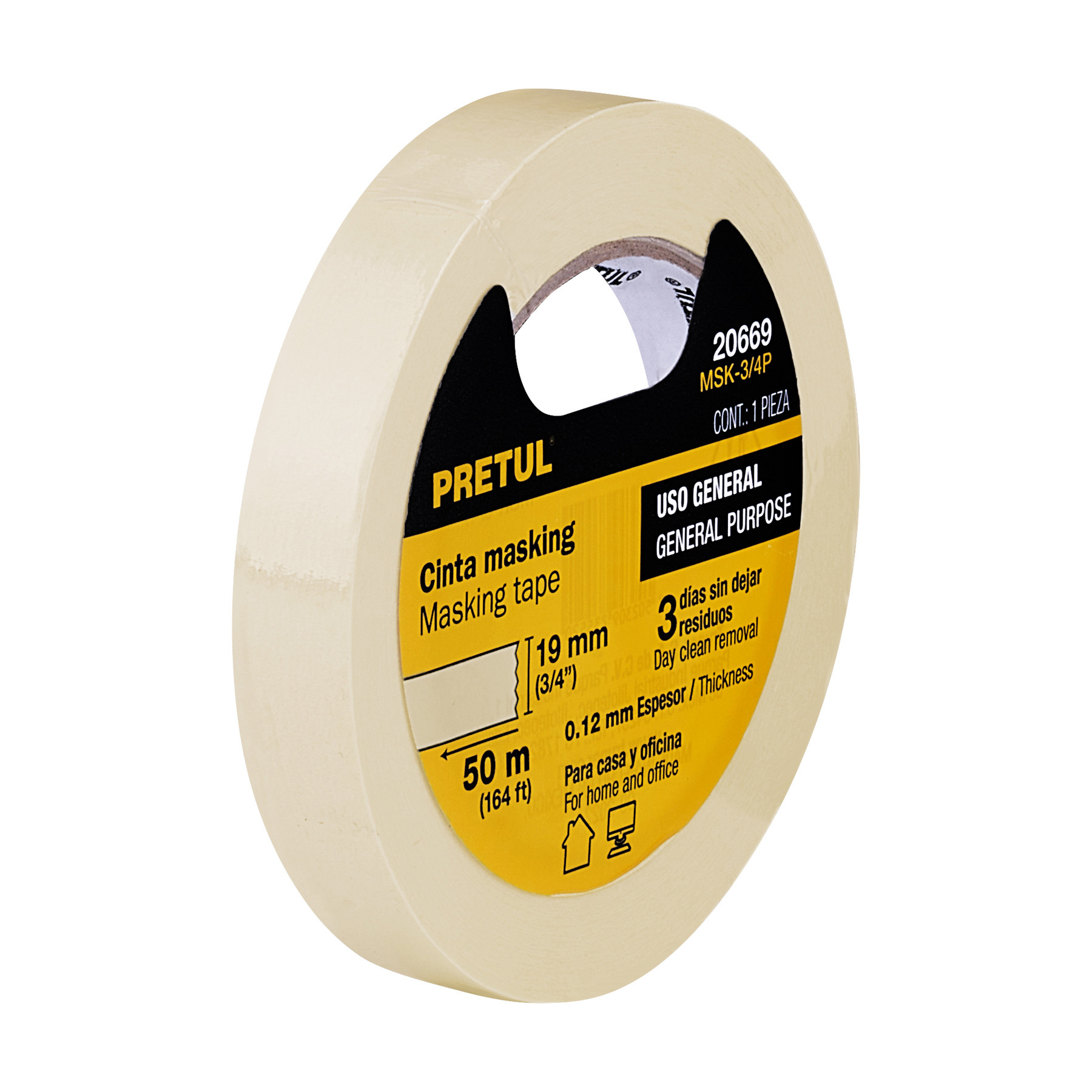 Cinta masking tape de 3/4" x 50 m, Pretul