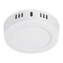 Luminario LED tipo plafón 6 W, redondo, luz cálida, blanco