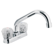 Mezcladora 4" para lavabo, tubular, manerales de acrílico