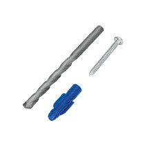 Kit de 20 taquetes 3/8" con pijas #12 y 1 broca 3/8", Fiero