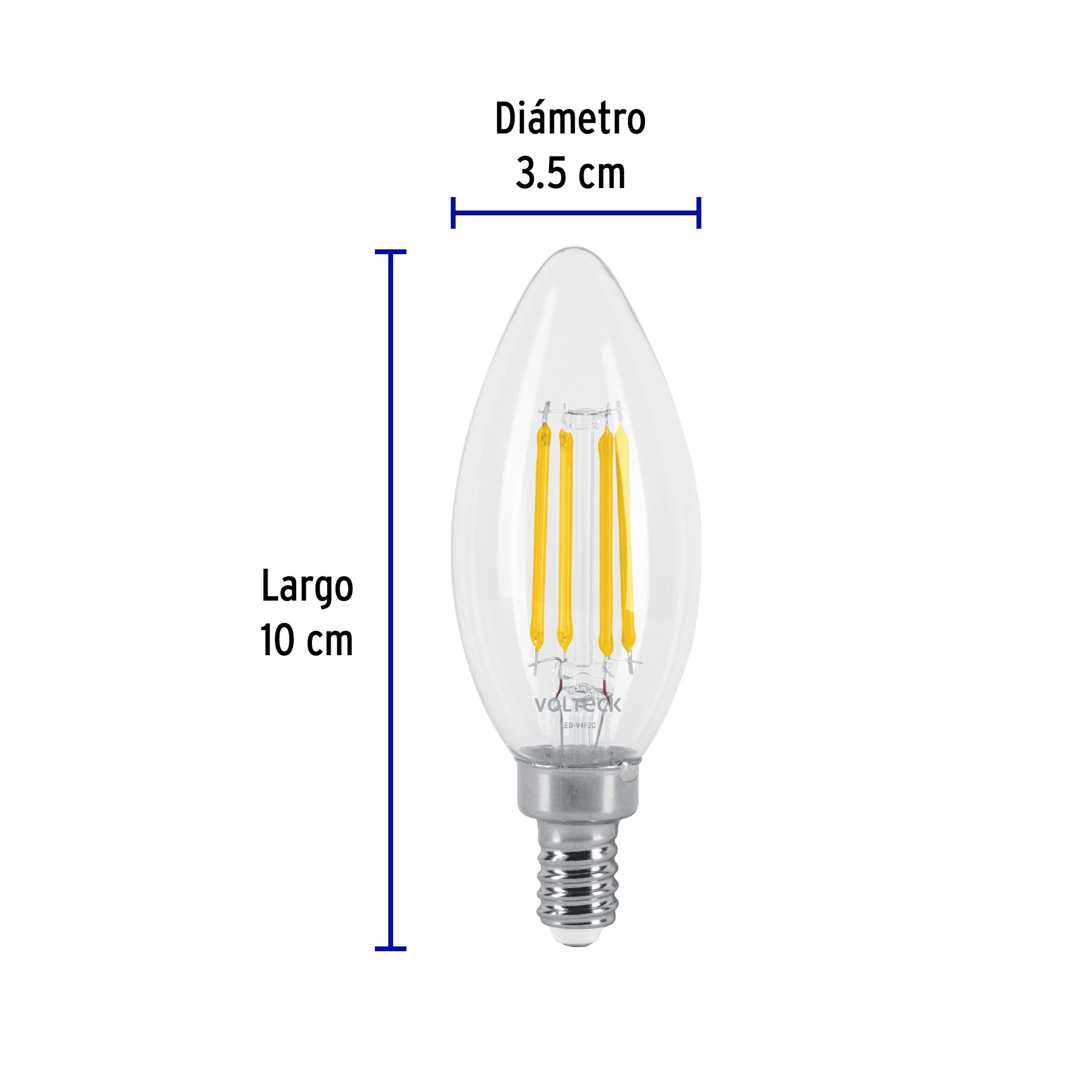 L Mpara Led Tipo Vela W Con Filamento Base E Luz C Lida Incandescentes