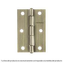 Bisagra rectangular 1-1/2" latón antiguo, Hermex