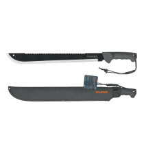 Machete doble filo 18" cacha bimaterial, con funda, Truper