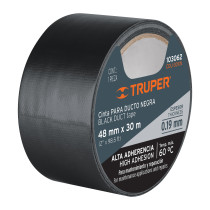 Cinta negra para ducto 30m x 48mm, espesor 0.19mm, Truper