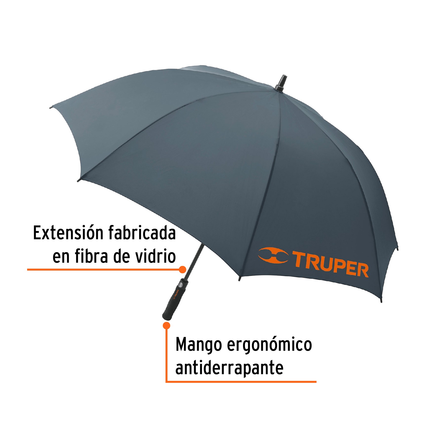 Paraguas de 135 cm, Truper, Paraguas, 65012