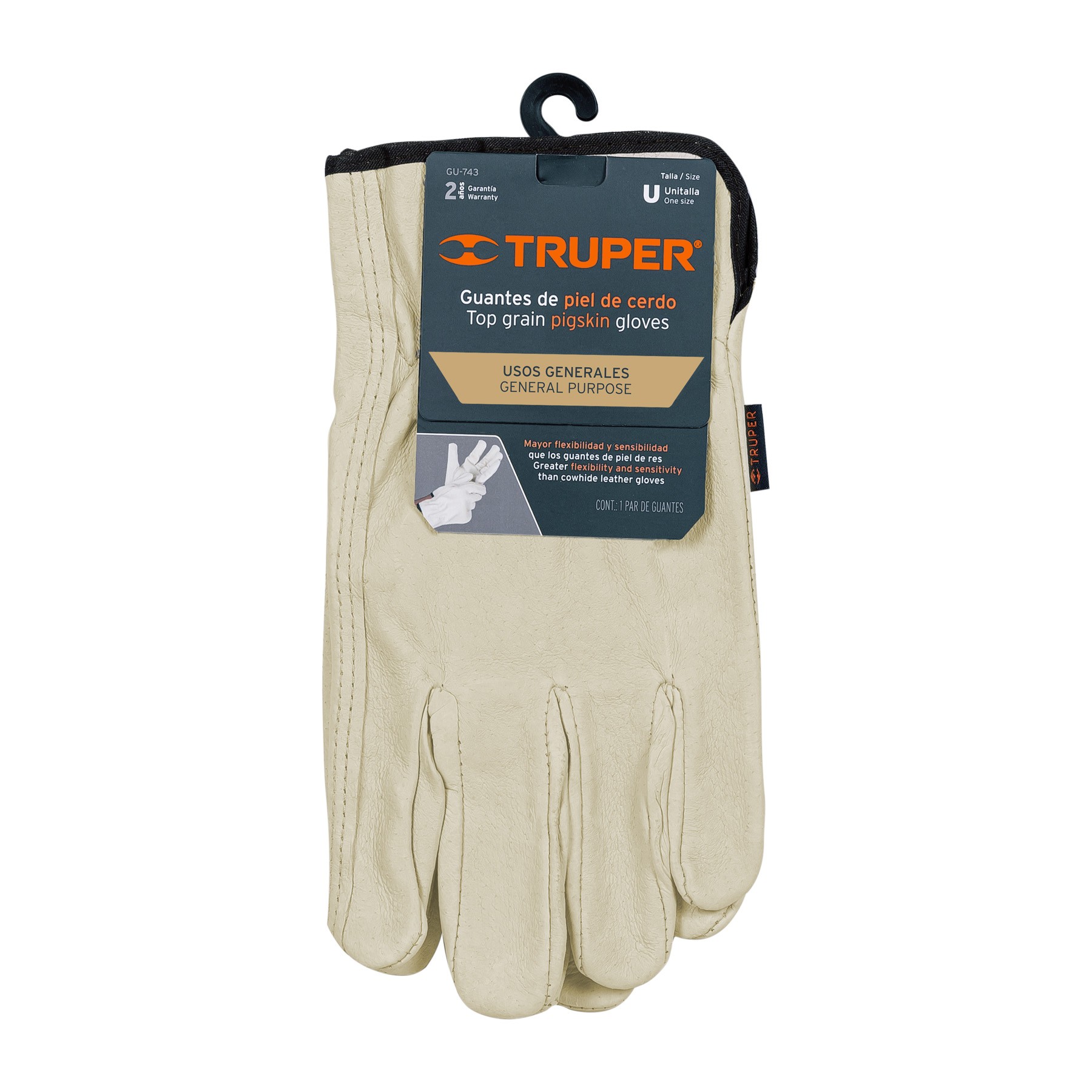 Forney 53210 - Guantes de trabajo para hombre con forro de piel de cerdo,  talla grande, azul/dorado