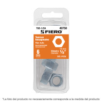 Blíster con 20 tuercas 5/16" hex de acero galvanizado, Fiero