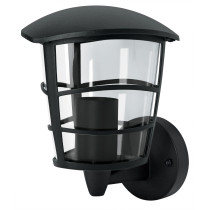 Arbotante tipo farol moderno soportado p/exteriores, negro