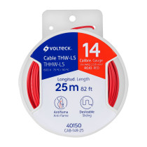 Cables THHW-LS, rollos de 10 m, 20 m y 25 m color rojo