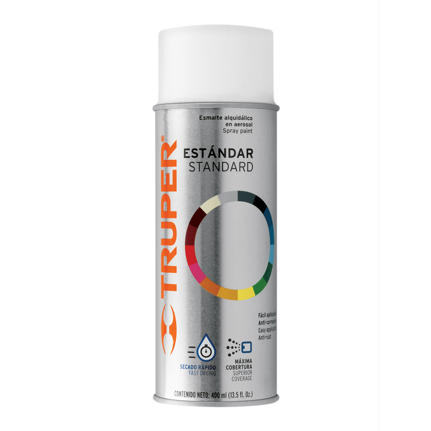 Pintura en aerosol, blanco brillante, bote tradicional,400ml