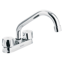 Mezcladora 4" para lavabo, tubular, cartucho cerámico