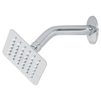 Regadera cuadrada 4", acero inox, con brazo, cromo, Túbig