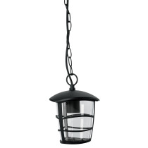 Arbotante tipo farol moderno colgante para exteriores, negro