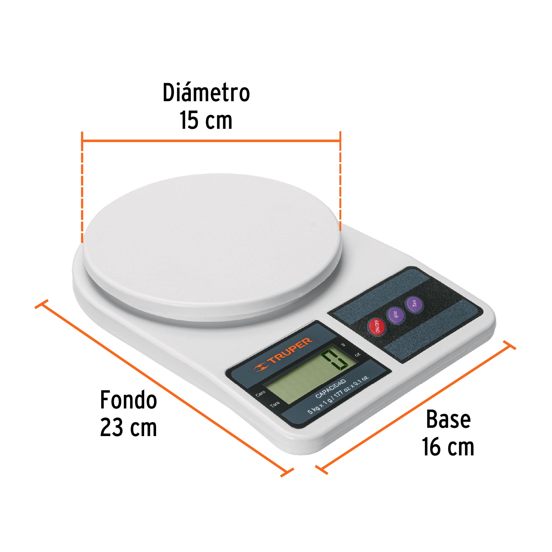 Báscula Digital de Cocina 5 kg Alfa