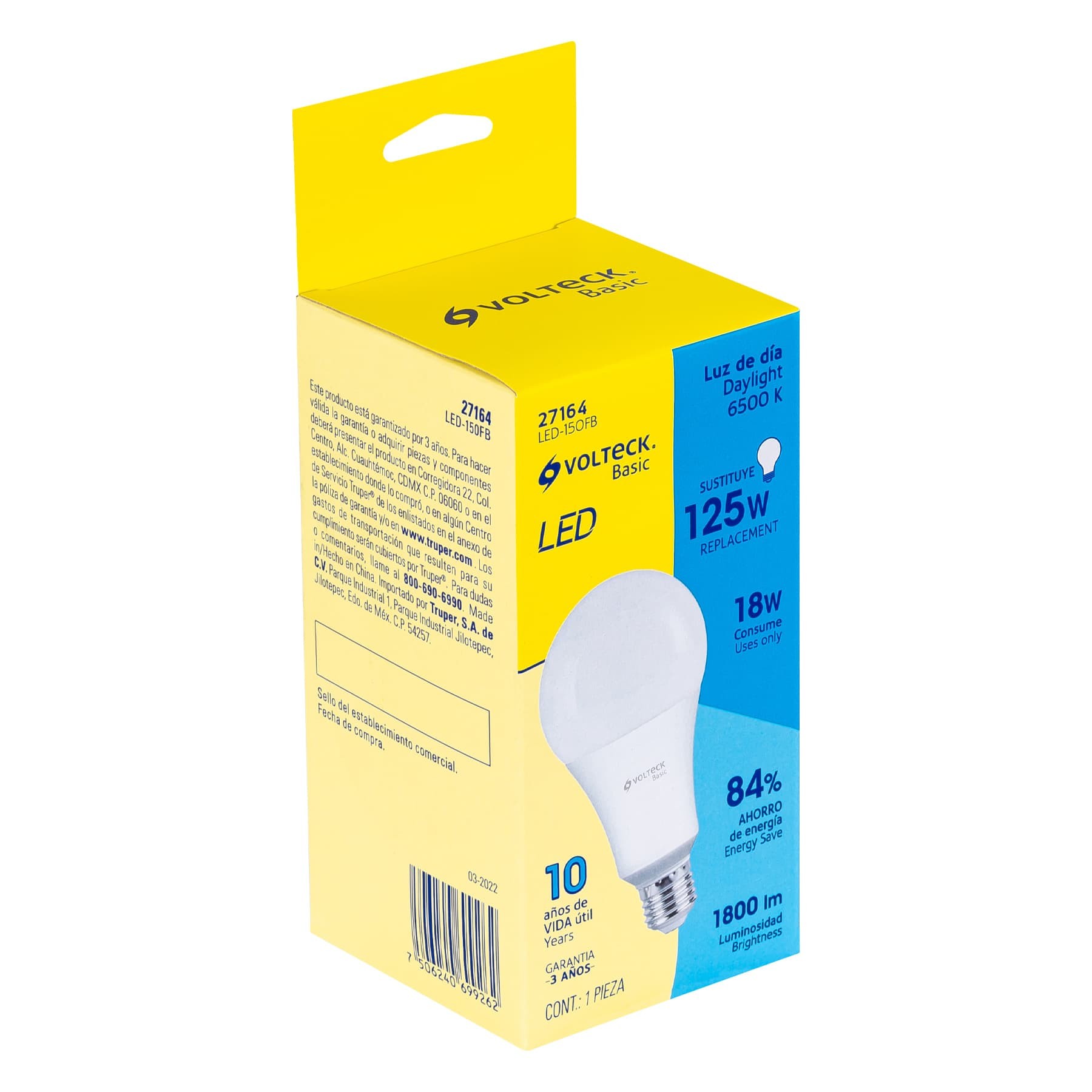 Foco LED tipo A19 base E27 – 65K 4W 127V Luz de día – Grupo Boxito