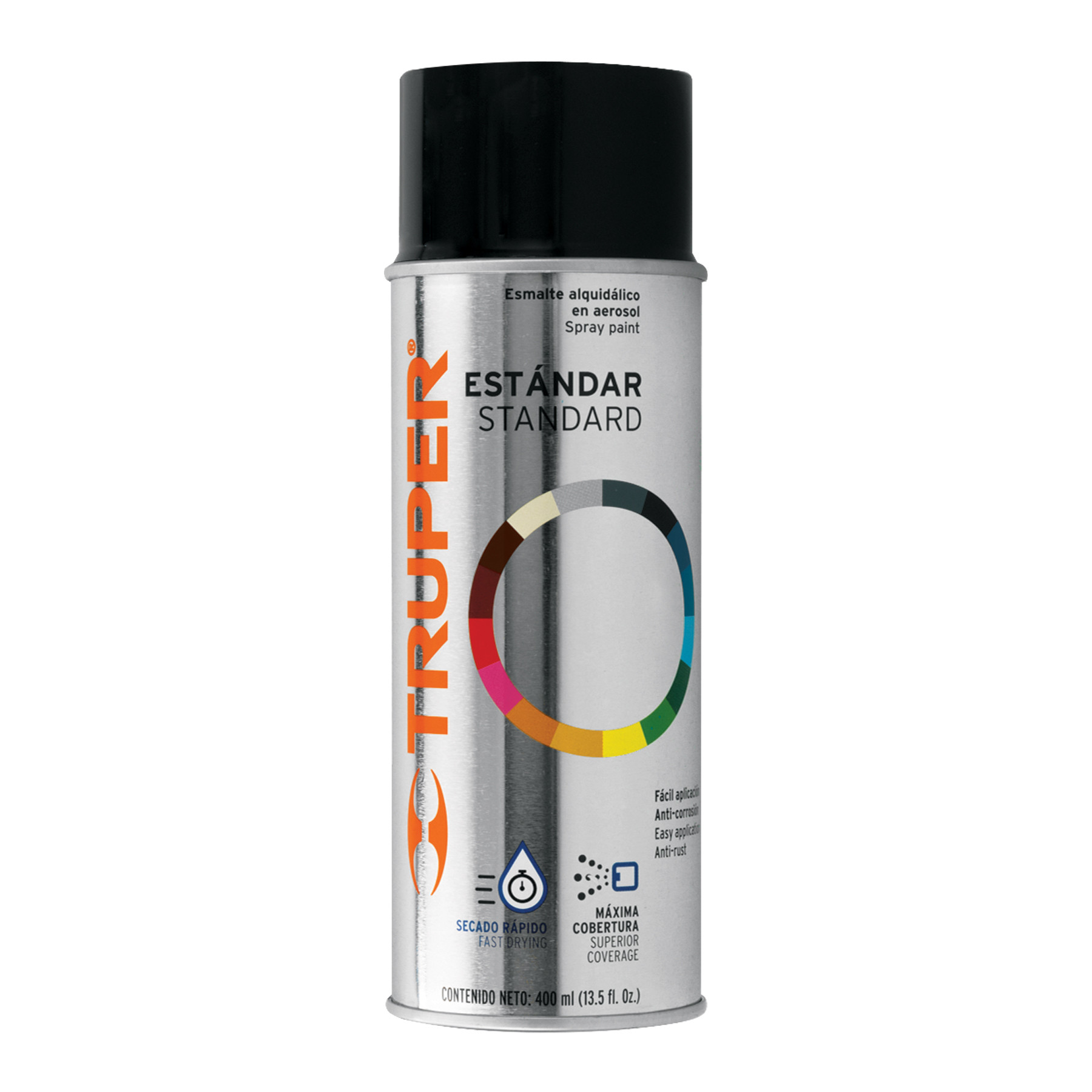 Pintura en aerosol, negro mate, bote tradicional, 400 ml