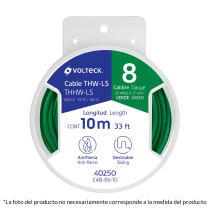 Carrete con 20 m de cable THHW-LS 12 AWG verde, Volteck