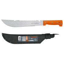 Machete rambo 12" cacha remachada naranja, con funda, Truper