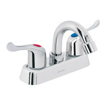 Mezcladora plástica 4" cuello curvo para lavabo, palanca