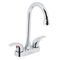 Mezcladora cromo 4" para lavabo, cuello bar, palanca, Foset