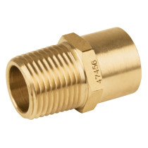 Conector NPT soldable de latón, 1/2" X 3/8", Foset