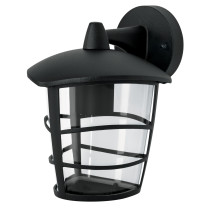 Arbotante tipo farol moderno suspendido p/exteriores, negro