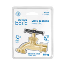 Llave de zamac p/manguera 100 gr, 1/2", blister, Foset Basic