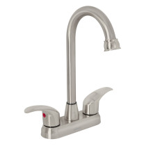 Mezcladora satín 4" para lavabo, tipo bar, palanca, Foset